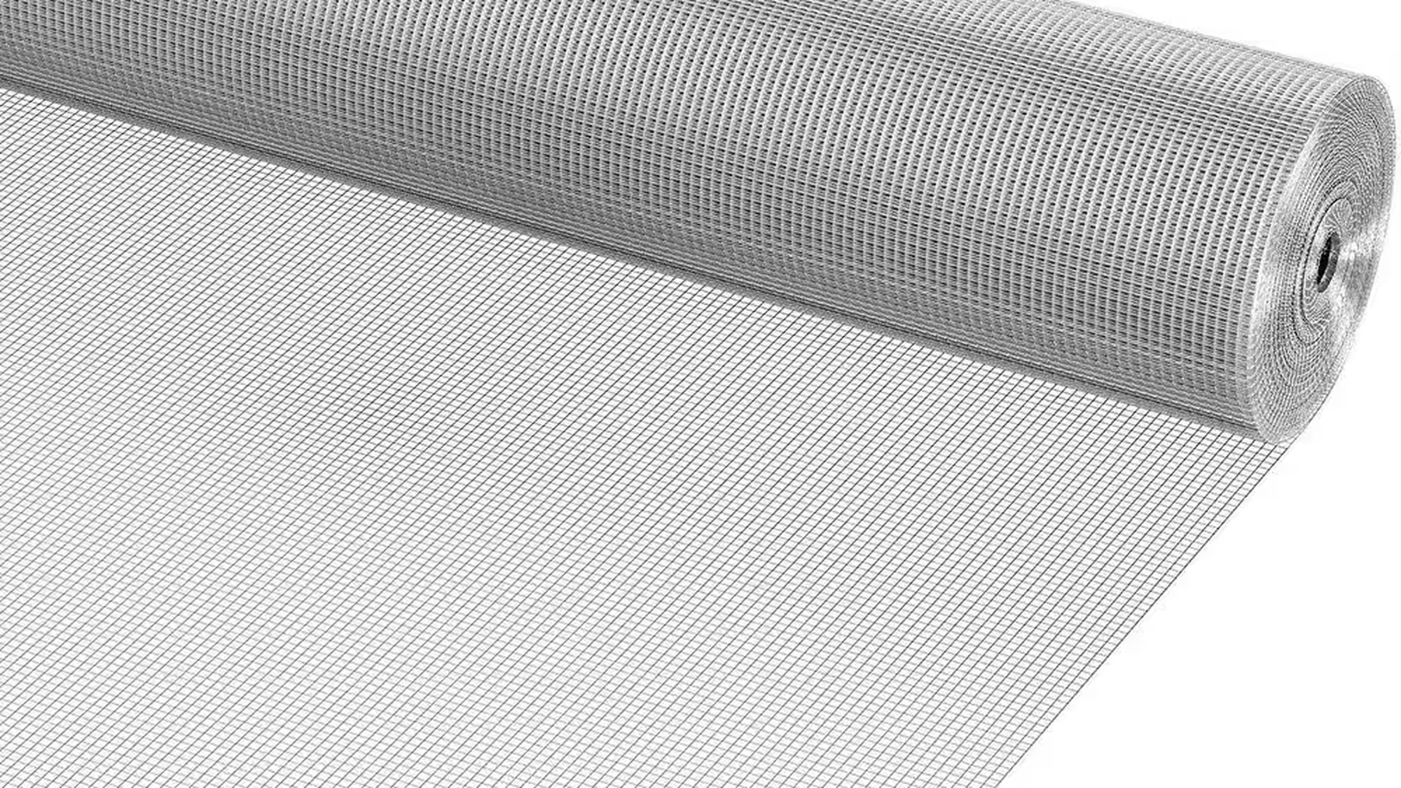 Welded wire mesh roll — square openings, galvanized finish
